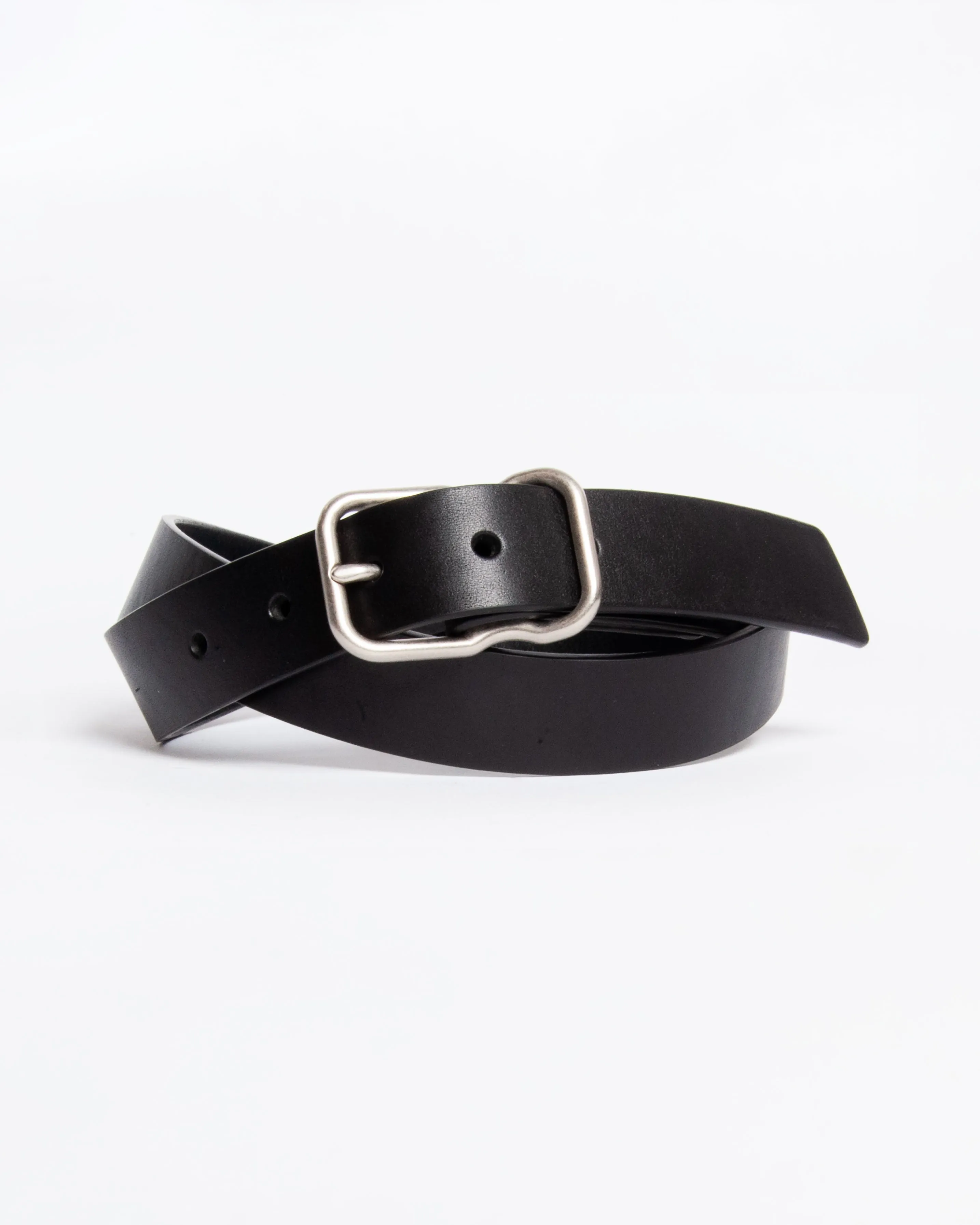 118 Signature Leather Belt - Narrow - Black - Nickel