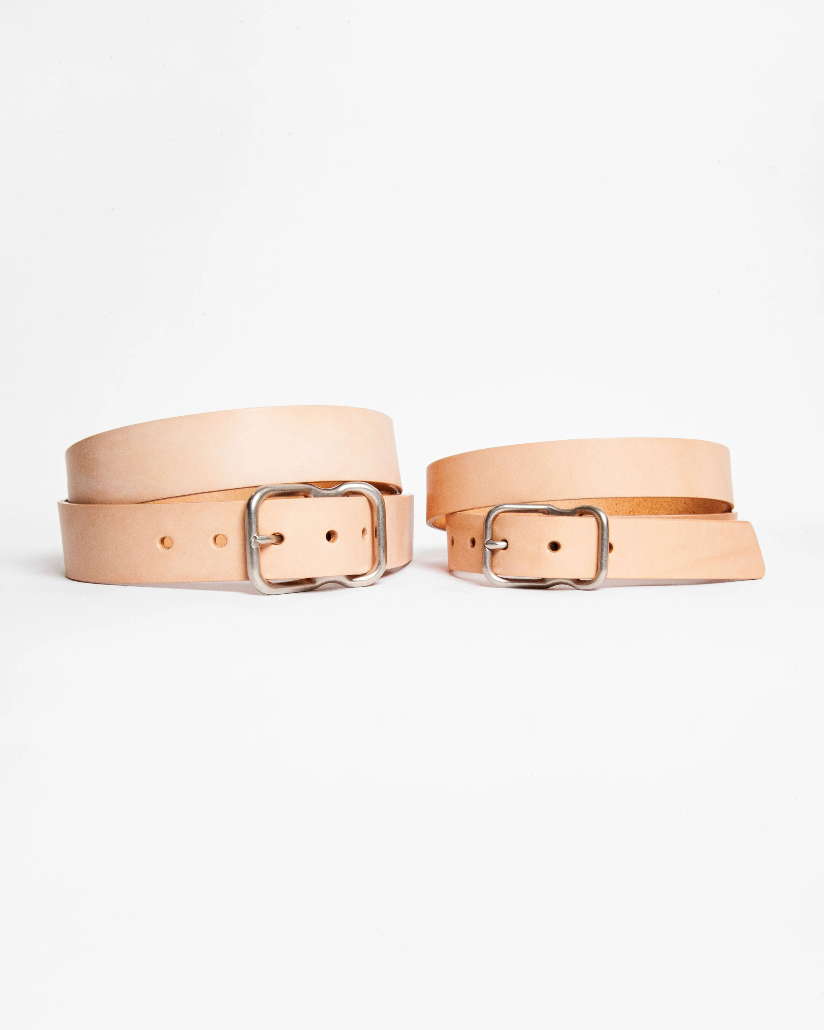 118 Signature Leather Belt - Narrow - Natural - Nickel