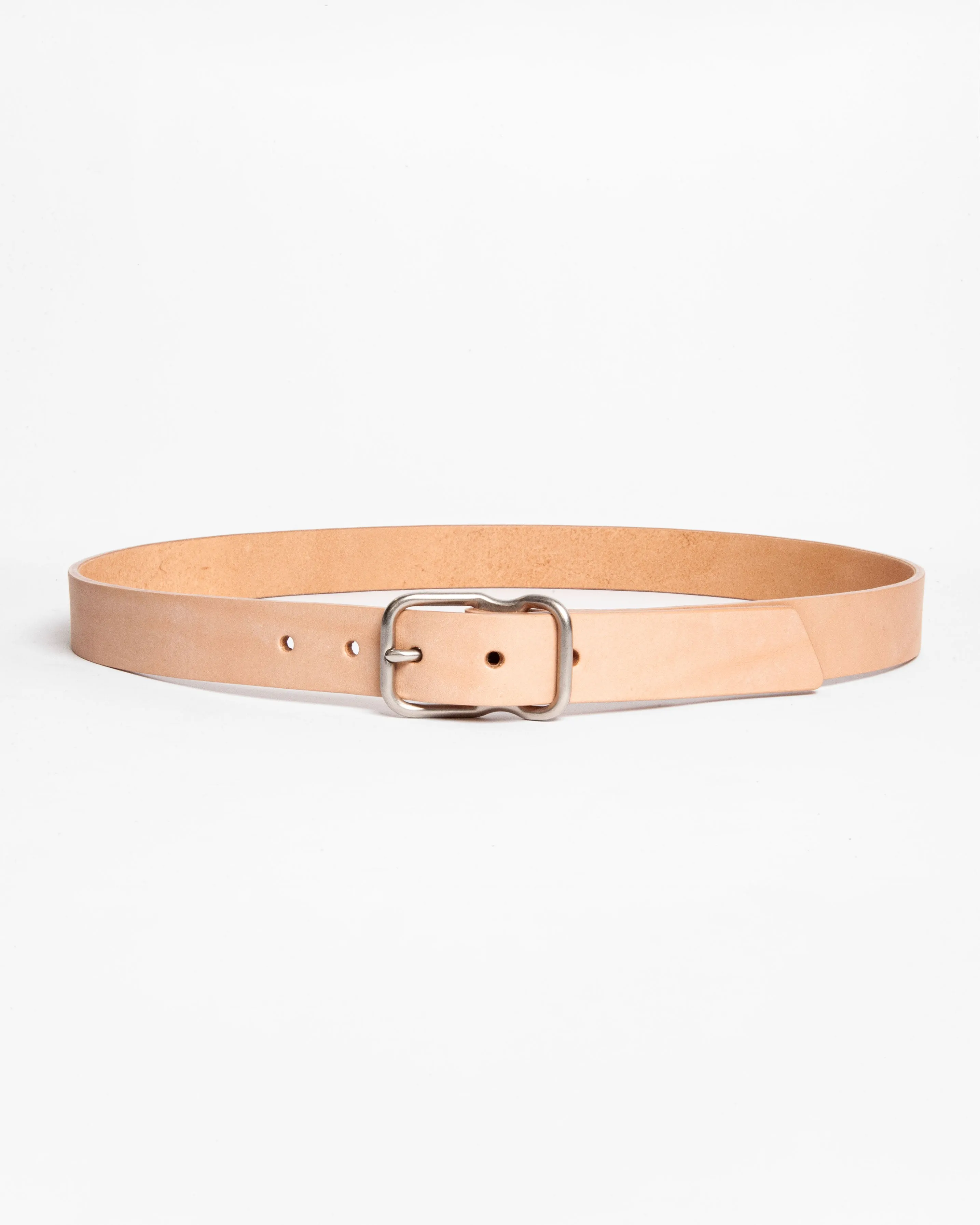 118 Signature Leather Belt - Narrow - Natural - Nickel