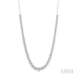 14KW Diamond Illusion Necklace w/ 3.0 ctw & 18"