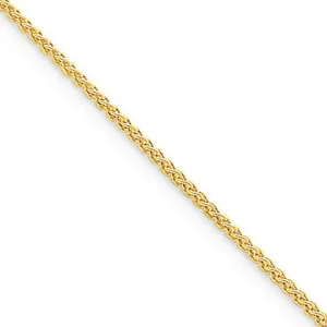 1.5mm 14k Yellow Gold Plate Sterling Silver Solid Spiga Chain Necklace