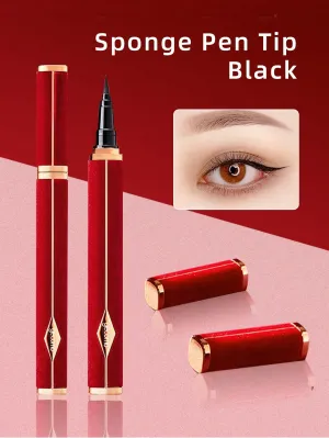 1pc Long Lasting Waterproof Sweatproof Non-Smudging Ultra Fine Sponge Tip Eyeliner Pen, Suitable For Beginners