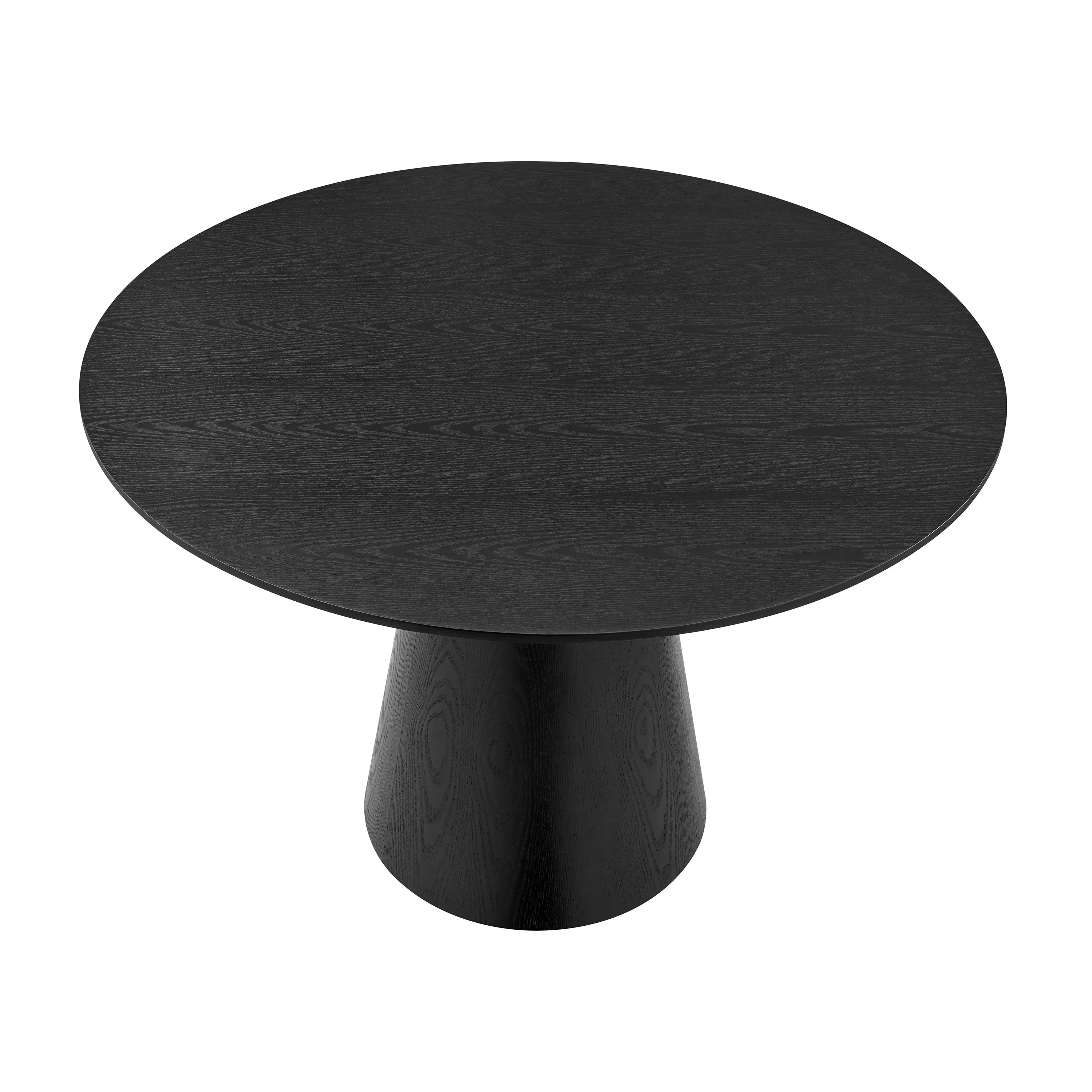 43.5" Matte Black Ash Veneer Round Meeting Table