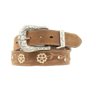 Ariat Women's Embroidered Scrolling Flowers & Crystals Belt