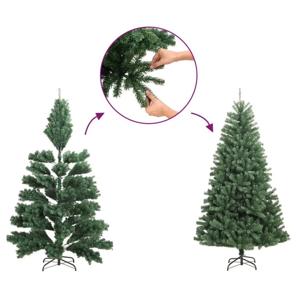 Artificial Slim Christmas Tree with Flocked Snow 210 cm PVC&PE