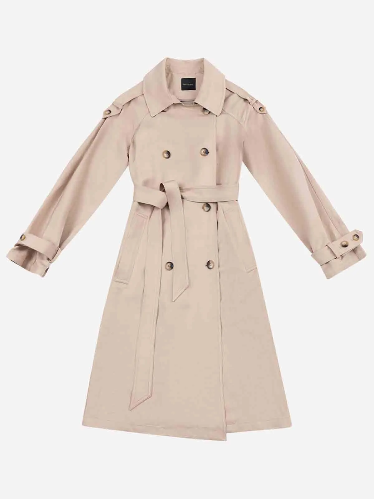 ASOBIO Double-Breasted A-Line Trench Coat