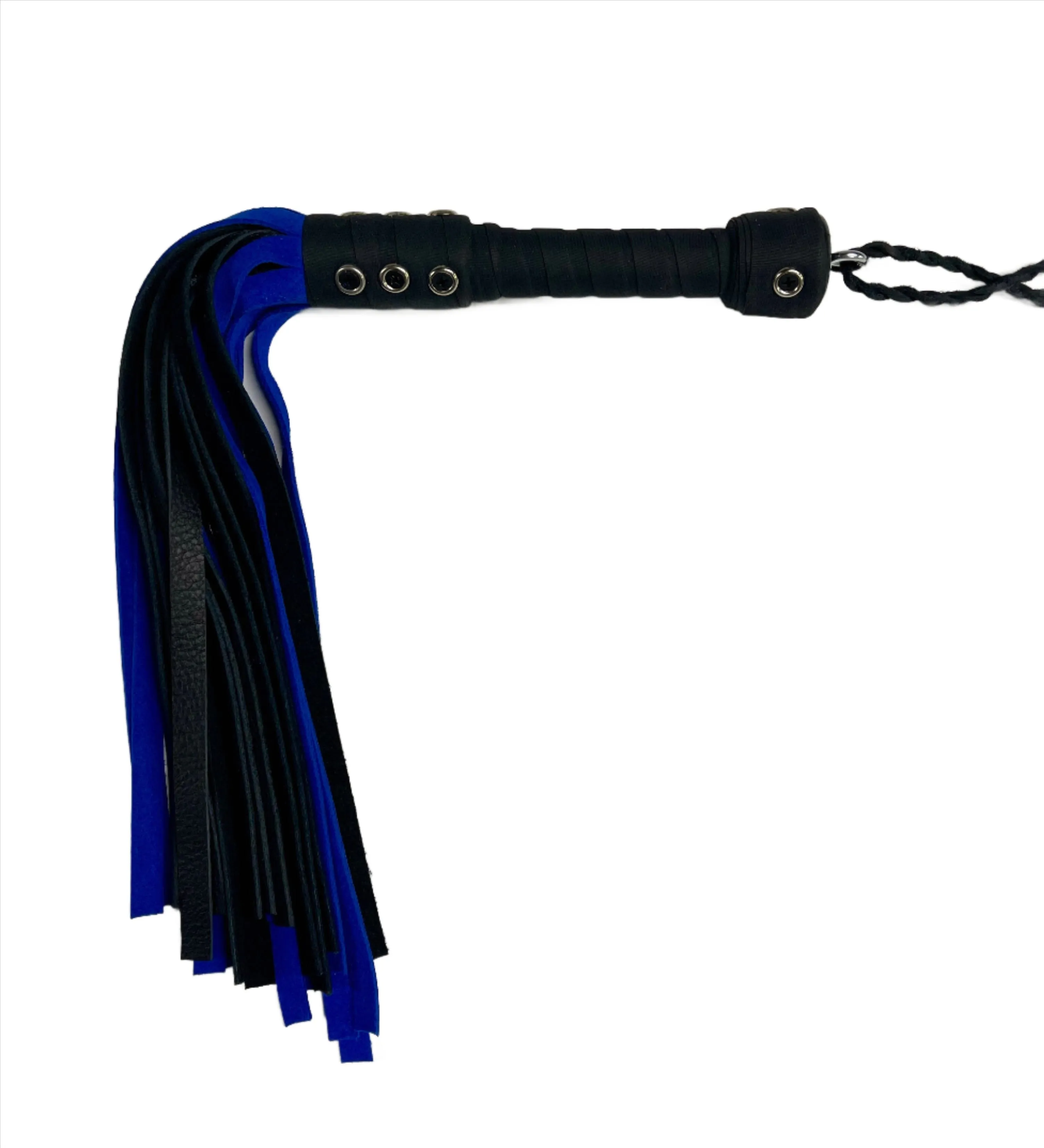 Bare Leatherworks - Midsize Cow Flogger (Blue/Black)