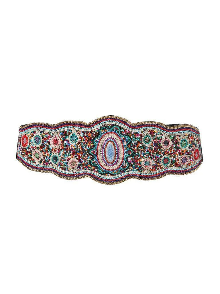 Beaded Design Elastic Belt