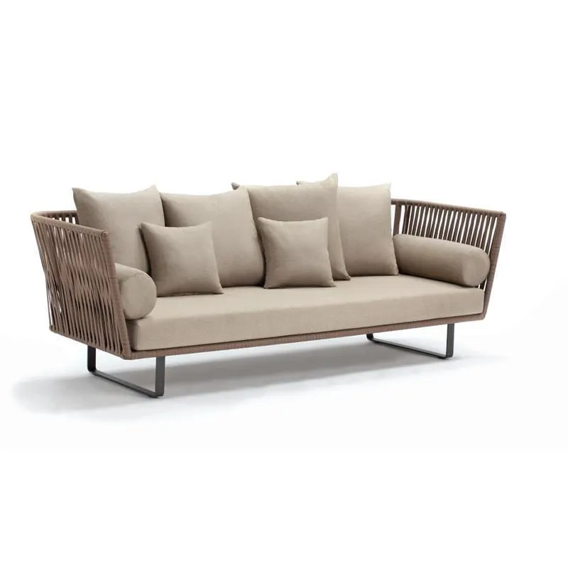 Bitta - 3-Seater sofa Bela Rope Aluminium Legs