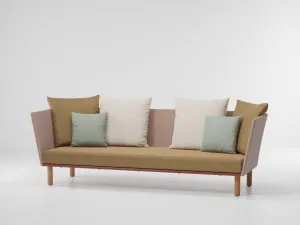 Bitta - 3-Seater sofa parallel teak legs