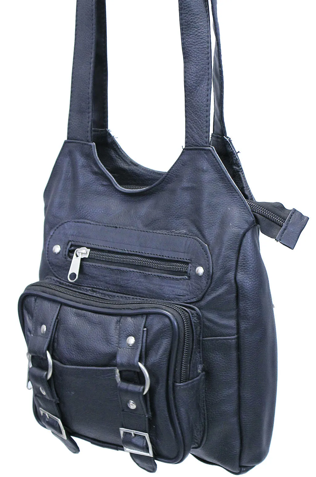 Black O-Ring Leather CCW Handbag #P97360GK