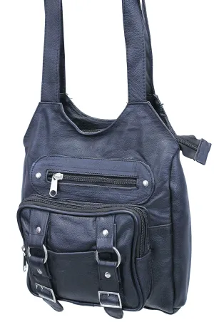 Black O-Ring Leather CCW Handbag #P97360GK