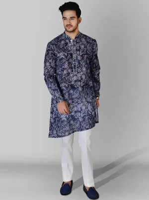 Blue & White Kurta | Azania