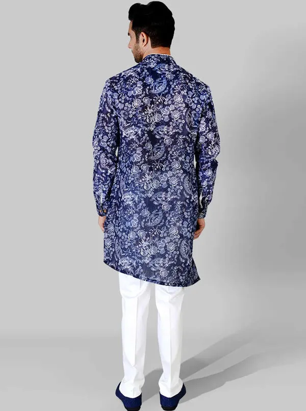 Blue & White Kurta | Azania