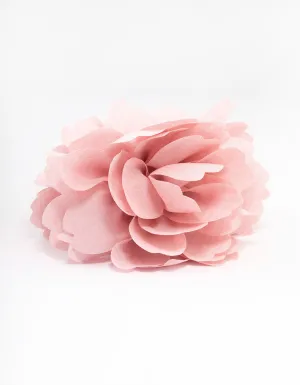 Blush Fabric Large Rose Hair Claw