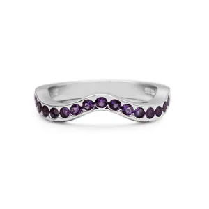 Boodles Elements Design Amethyst Wishbone Ring - 18ct White Gold