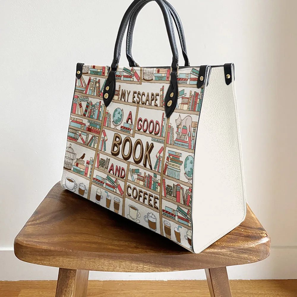 Book My Escape A Good Book And Coffee 1 Leather Bag - Best Gifts For Book Lovers - Women's Pu Leather Bag