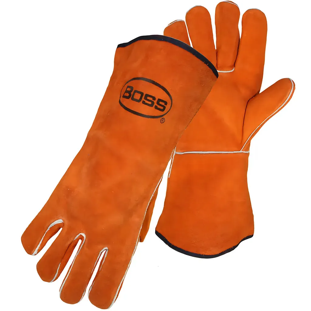 Boss 1JL0943KX Regular Grade Split Cowhide Leather Welder's Glove with Cotton Lining