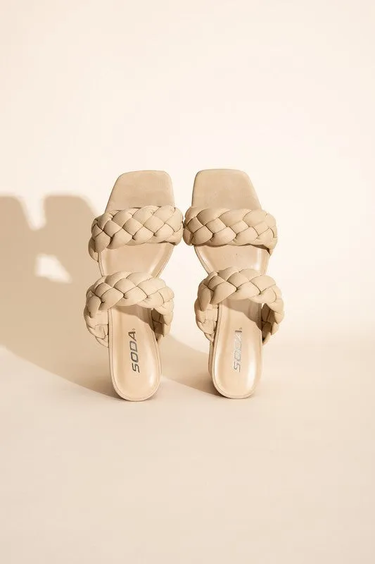 Braided Open Toe Slip-on Sandals