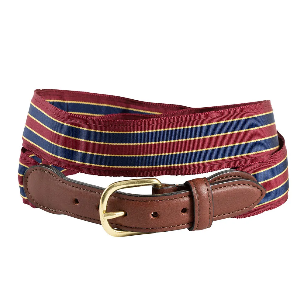 Brick, Navy & Gold Grosgrain Ribbon Children's Belt