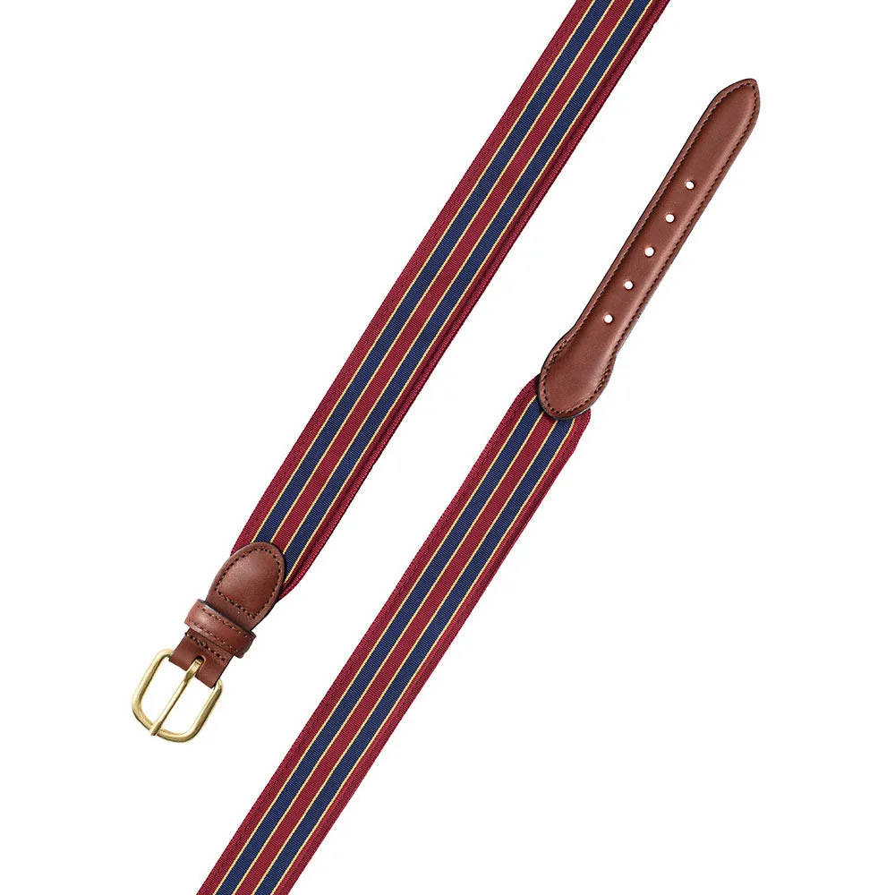 Brick, Navy & Gold Grosgrain Ribbon Children's Belt