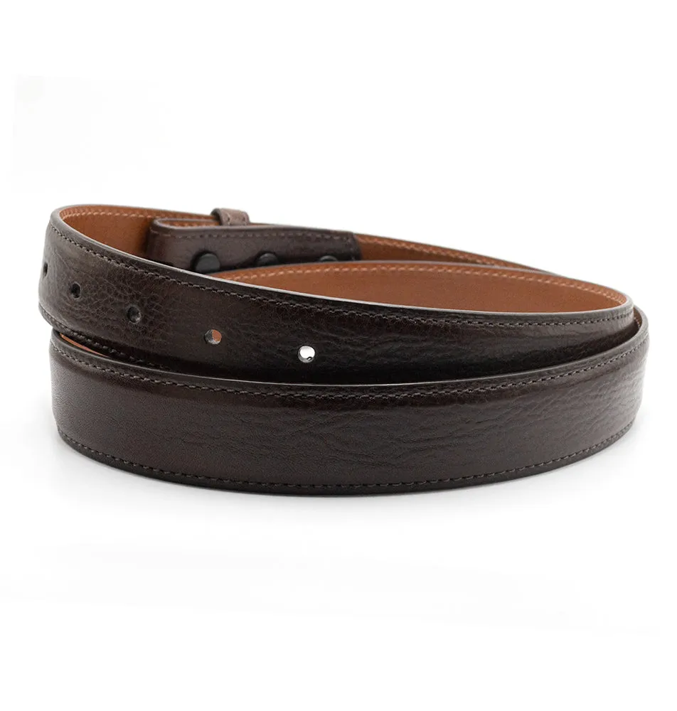 Brown Italian Calf Leather Belt Straps