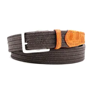 Brown/Cognac Alligator Braided Belt