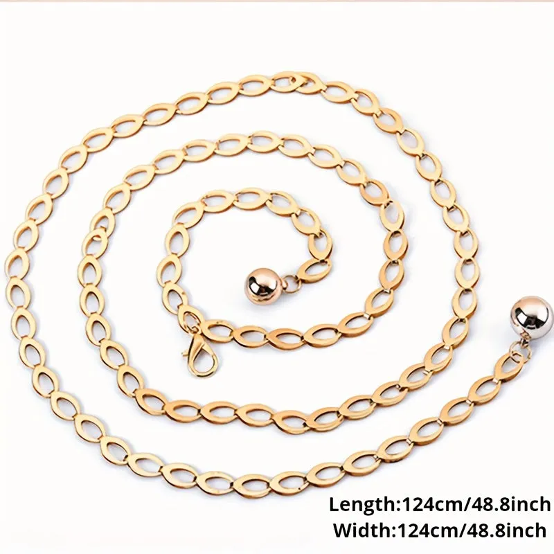 Chic Hollow Out Metal Waist Chain for Women