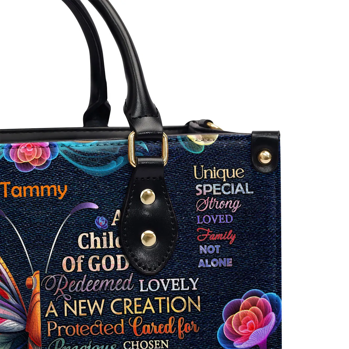 Child Of God  Personalized Leather Handbag With Zipper - Inspirational Gift Christian Ladies