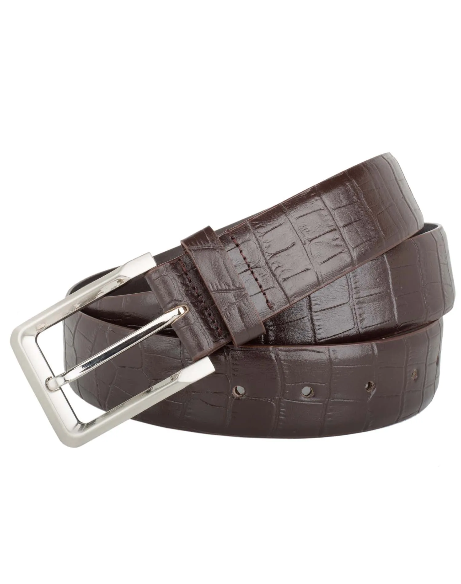 CLASSIC CROC Patterned Leather Belt ARB1012BR