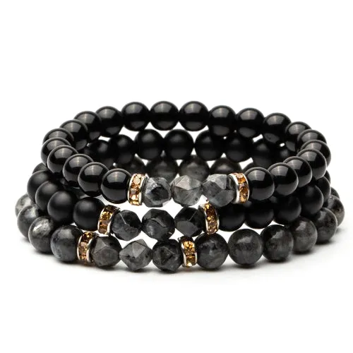 Classy Men Elegant Grey Stone Bracelet