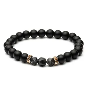 Classy Men Elegant Grey Stone Bracelet