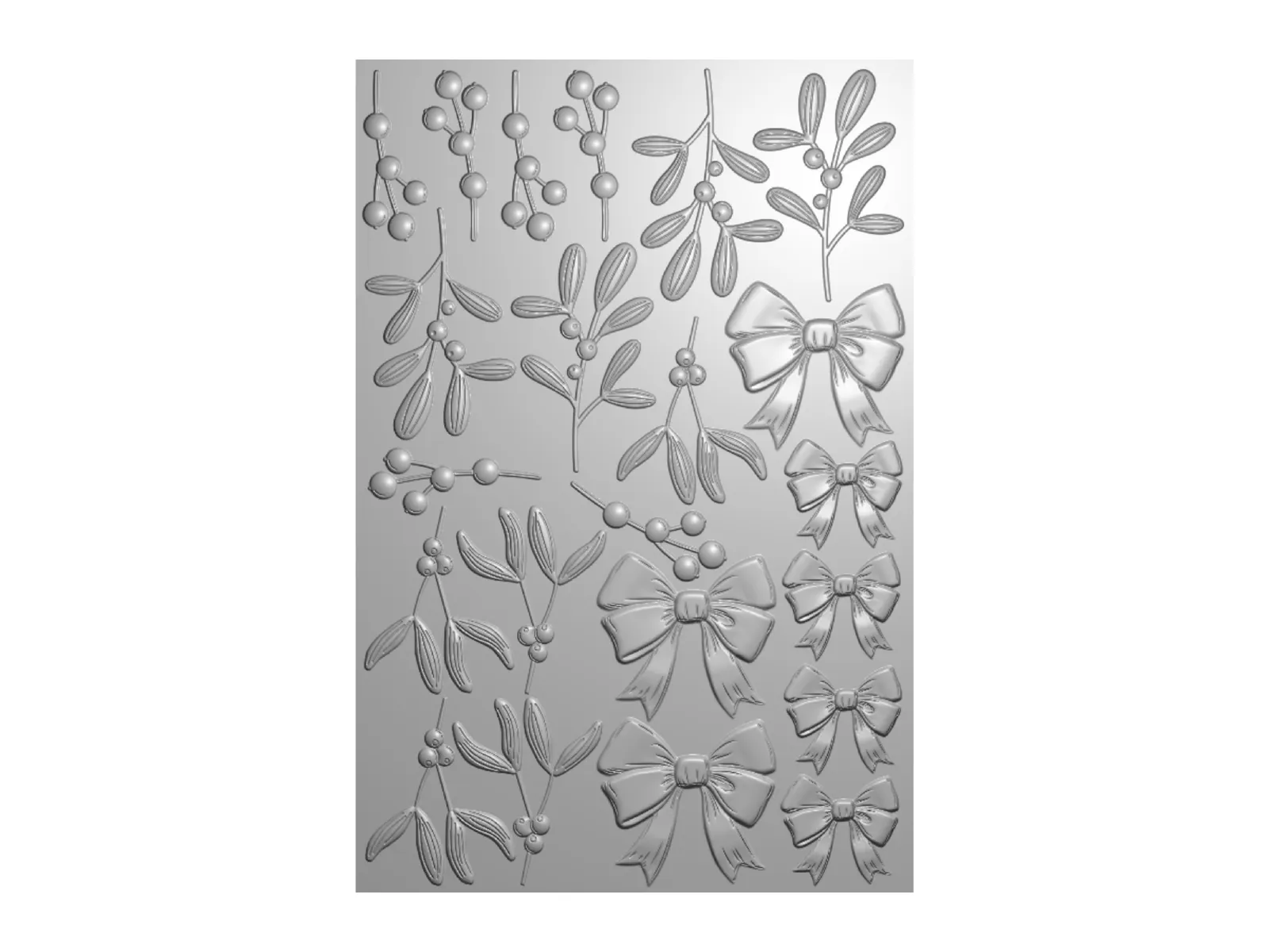 Crafters Companion 6” x 9” 3D Folder & Metal Die - Mistletoe & Bows