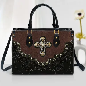 Cross Leather Handbag 2 - Religious Gifts For Women - Women Pu Leather Bag