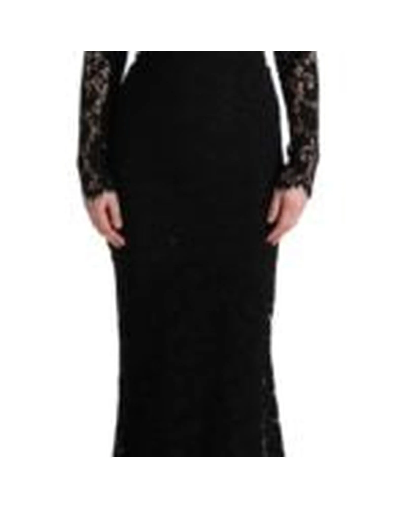 Dolce & Gabbana Black Lace Long Sleeve Maxi Dress