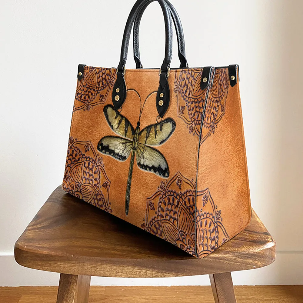 Dragonfly Mandala Style Leather Bag - Gifts Dragonfly Lovers - Women's Pu Leather Bag