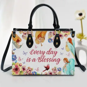 Every Day Is A Blessing Leather Handbag With Handle - Religious Gifts For Women - Women Pu Leather Bag