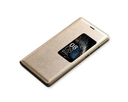 Eyelet Series Huawei P8 Flip Leather Case - Gold