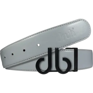 Full Grain Leather Belt in Grey with Matte black ‘db’ Icon Buckle