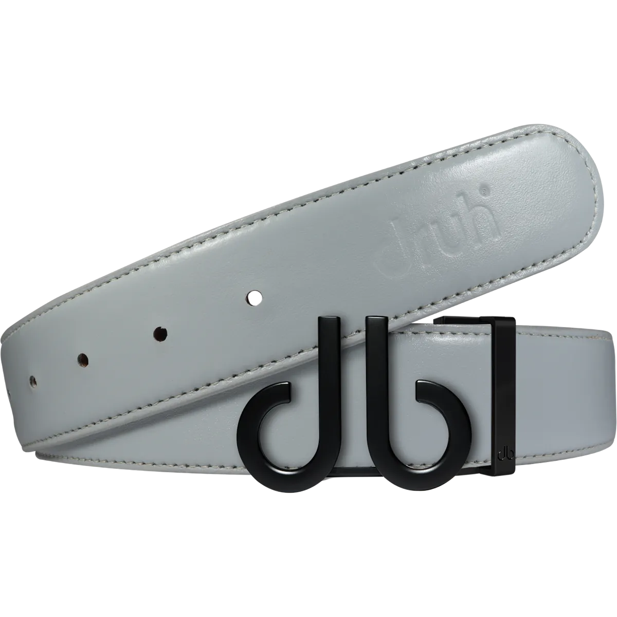 Full Grain Leather Belt in Grey with Matte black ‘db’ Icon Buckle