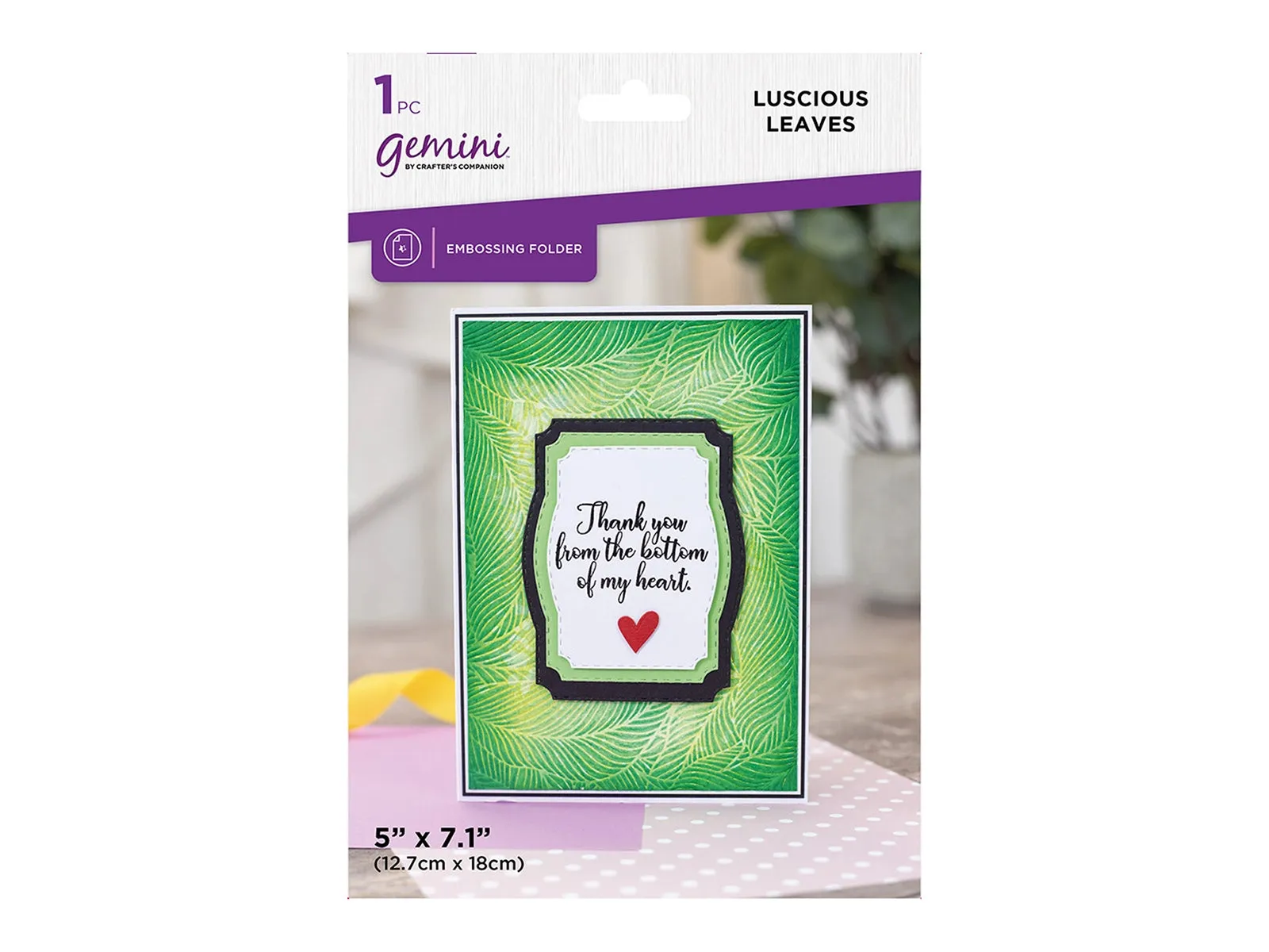 Gemini 5 x 7" 2D Textured Embossing Folder - Luscious Leaves