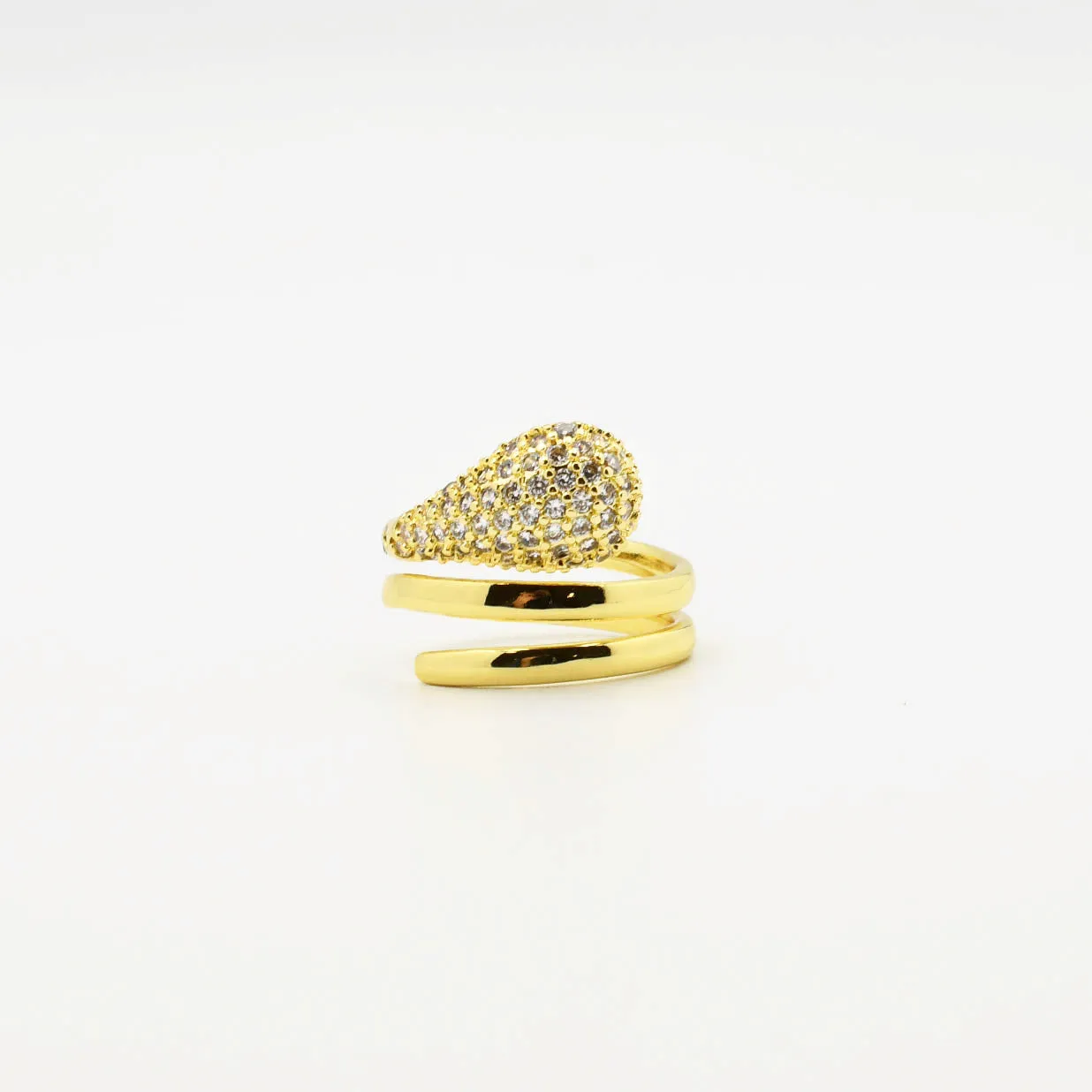 Gold Twisted Teardrop Ring