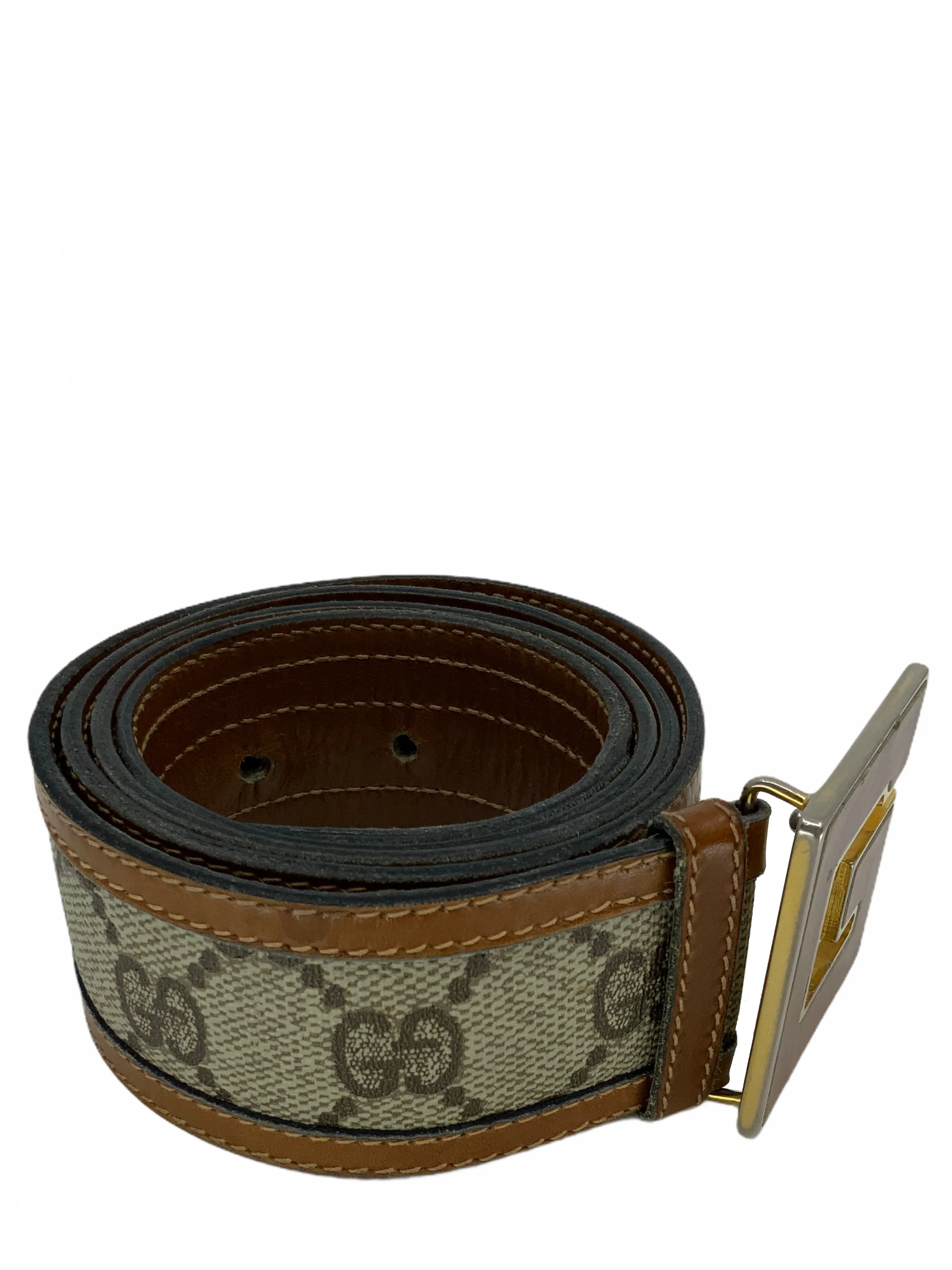 Gucci Vintage Monogram Canvas Logo Belt