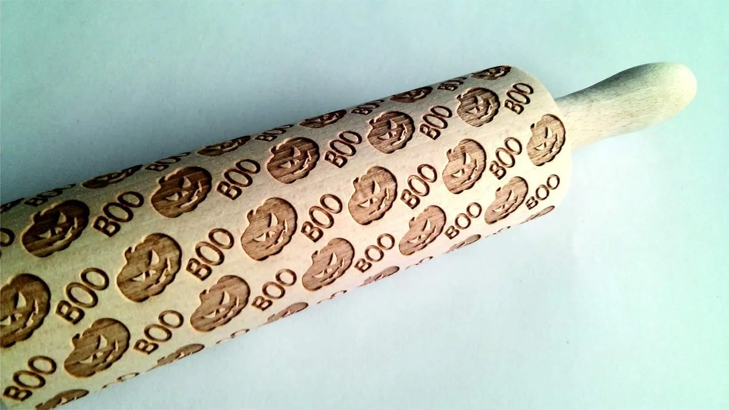 Halloween Rolling Pin Laser Engraved Dough Roller