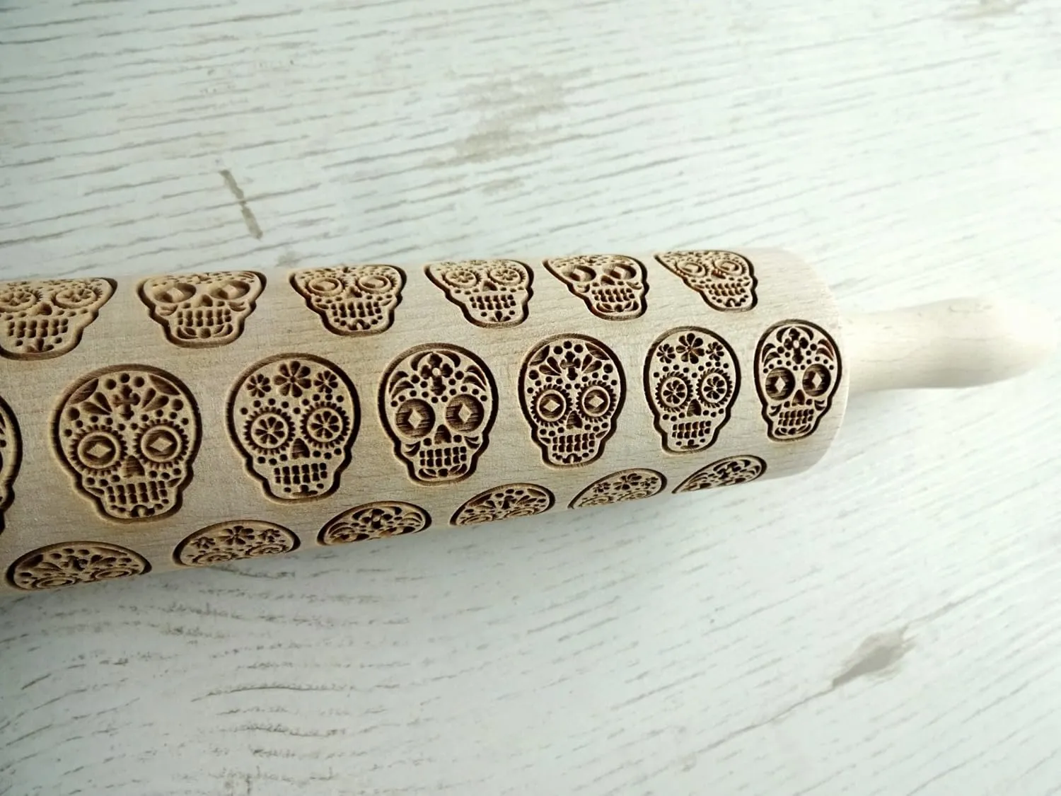 Halloween Rolling Pin Laser Engraved Dough Roller