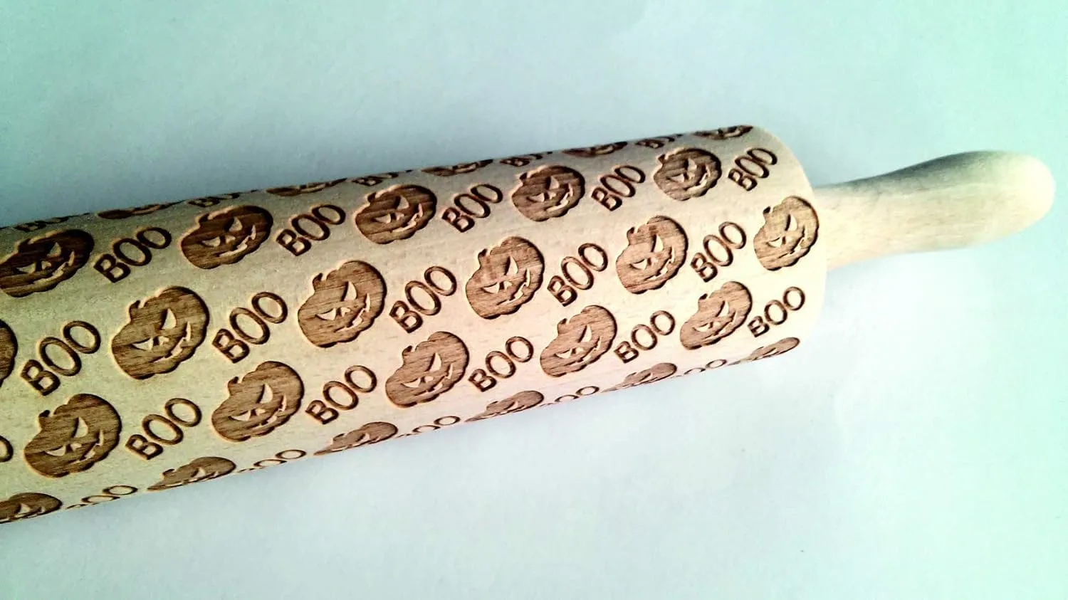 Halloween Rolling Pin Laser Engraved Dough Roller