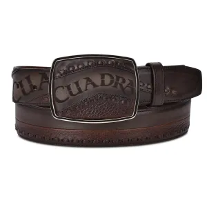 Hand Painted Chocolate Brown Leather Belt