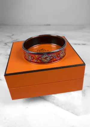 Hermès Enamel Printed Pilgrim Wide Bracelet