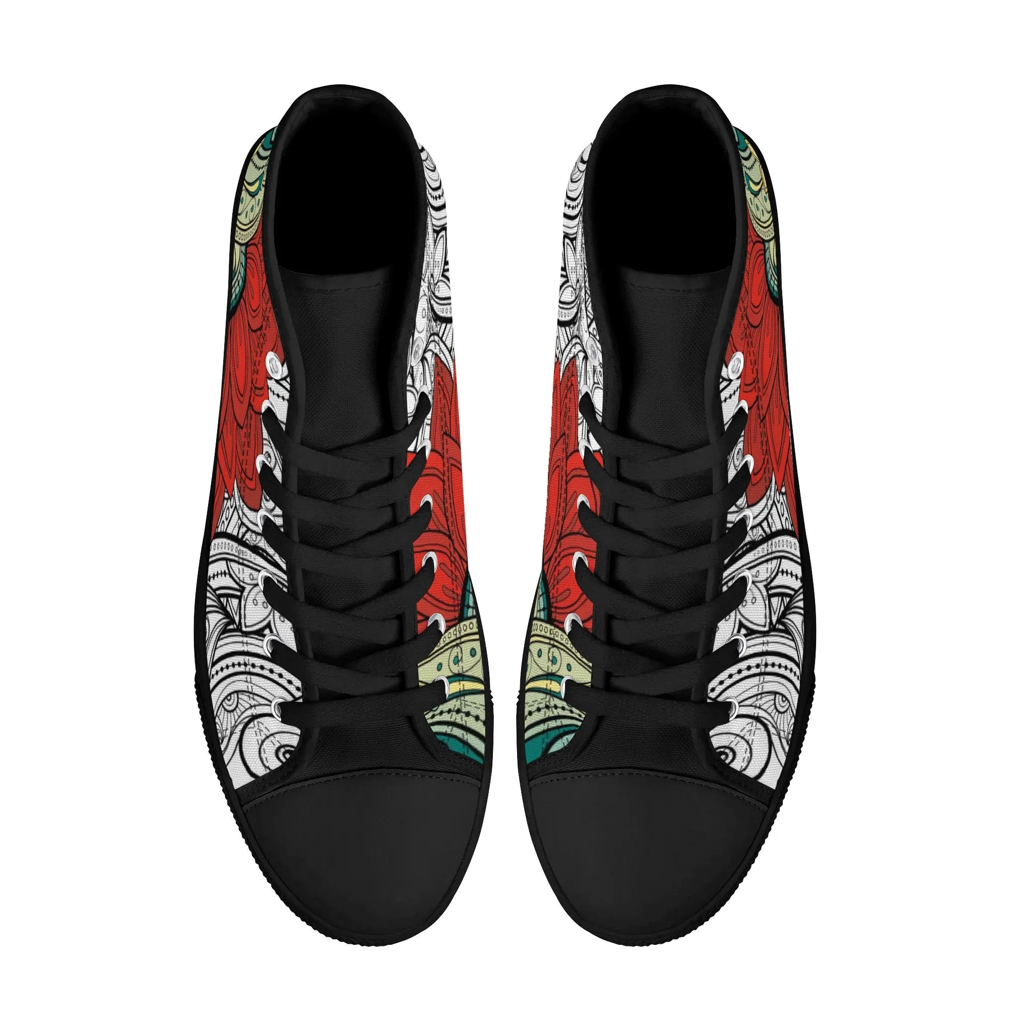 High Top Canvas Sneakers | Converse High Tops | Unique Canvas Shoes - Mandala Design