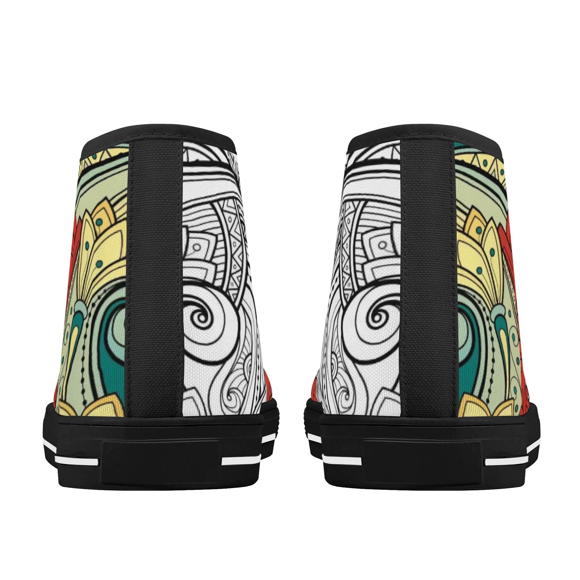 High Top Canvas Sneakers | Converse High Tops | Unique Canvas Shoes - Mandala Design